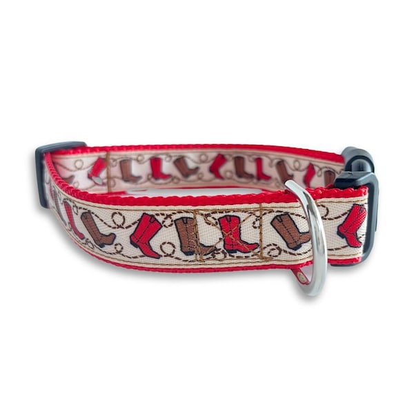 Cowboy Boots Dog Collar, Medium and Large Adjustable Size, Rodeo Dog Collar, Country Western Dog Collar, Music City Dog Collar, Yee Haw
