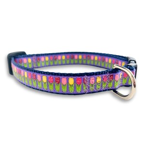 Spring Glitter Tulips Collar, Breakaway Cat Collar, Mini Teacup Dog Collar, Lightweight Tiny Pet Collar, Cute Cat Collar, Cute Dog Collar