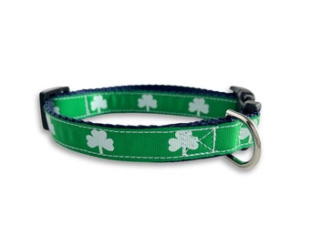 Grünes Shamrock Hundehalsband, klein & mittelgroß St. Patrick's Hundehalsband, Clover Hundehalsband