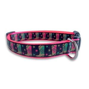 Pink Cowboy Boots Dog Collar, Medium and Large Adjustable Size, Rodeo Dog Collar, Country Western Dog Collar, Music City Dog Collar, Yee Haw