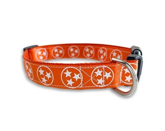 Collar para perro de Tennessee, tallas ajustables medianas y grandes, collar para perro Vols, collar para perro TN Tristar, naranja, Go Volunteers