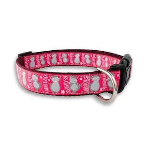Hippo Dog Collar, Medium & Large Adjustable Size, Beautiful Fabulous Pink Hippopotamus Collar, Cute Dog Lover Gift