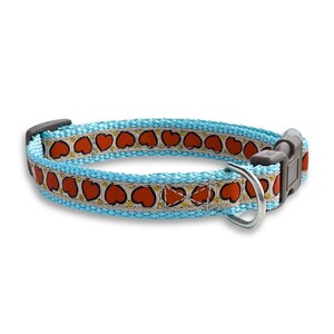 Red Heart Dog Collar, Small Adjustable Size, Valentine's Day, Love, Puppy Collar, Cute Dog Lover Gift