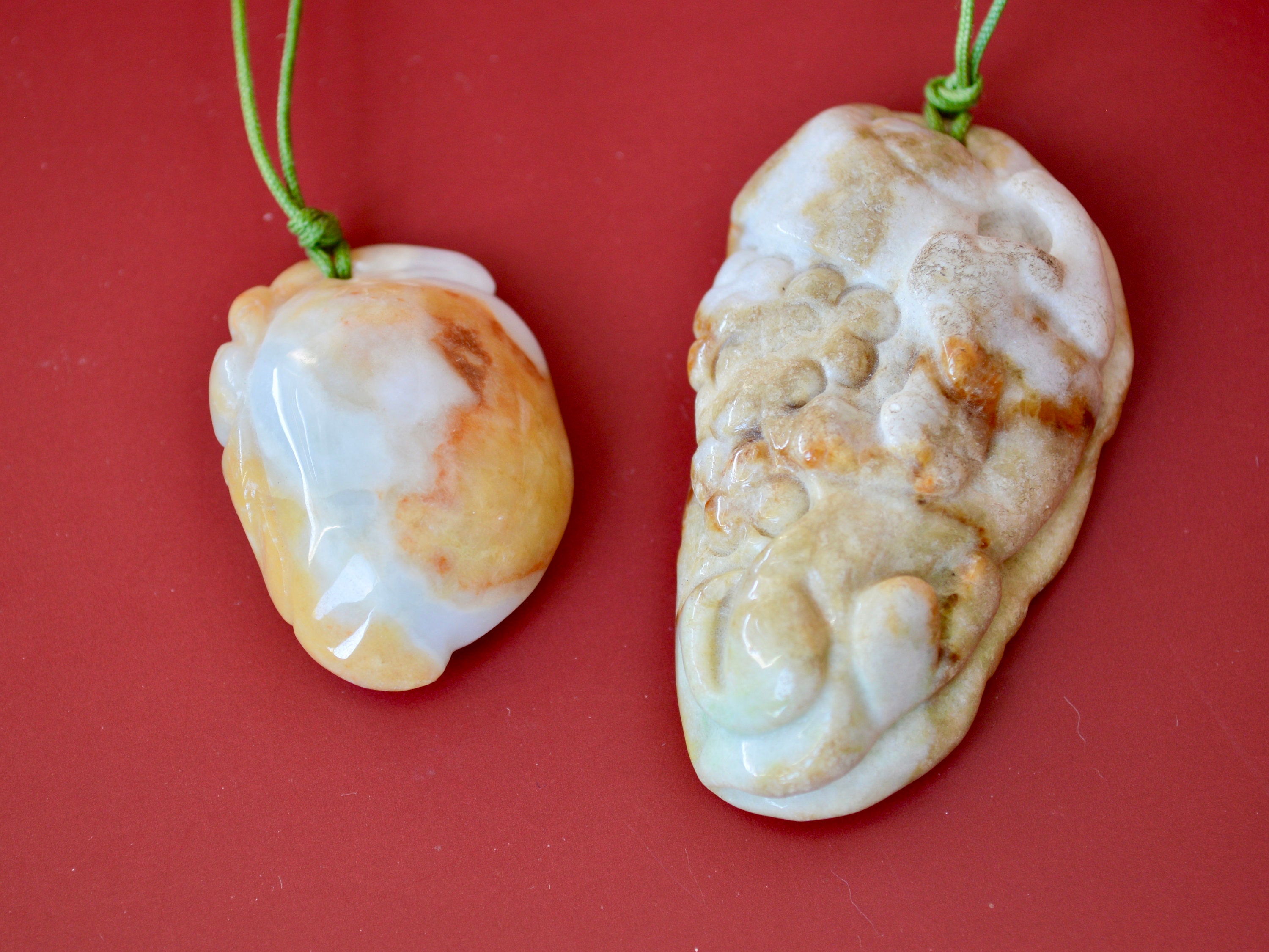 Hand Carved Natural Gemstone Yellow Emerald Jade Pendant | Etsy