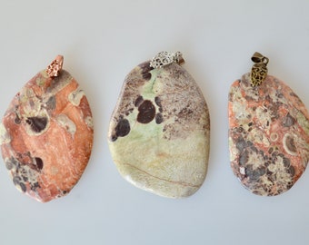 Natural Gemstone Mountain Jasper Pendant Natural Color Big Size Gemstone Pendant #P71-03