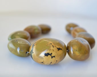 Natural Color Turquoise Oval Shape 9pc 10 inch size Approx. 25x17 to 35x24mm #N02