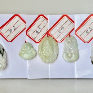 Hand Carved Natural Gemstone Emerald Jade Pendant Chinese Zodiac and Buddha Pendant Stone Pendant #P85