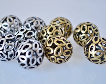5pc Brass Beads Antique Brass Color Round Shape 18mm #L14
