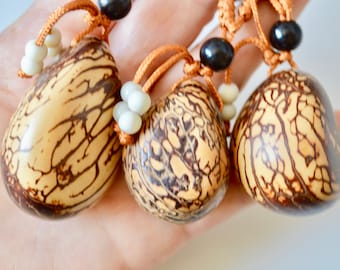 Tagua Nut Pendant: Natural Seed Bead, Smooth Nugget (30-40x40-50mm)
