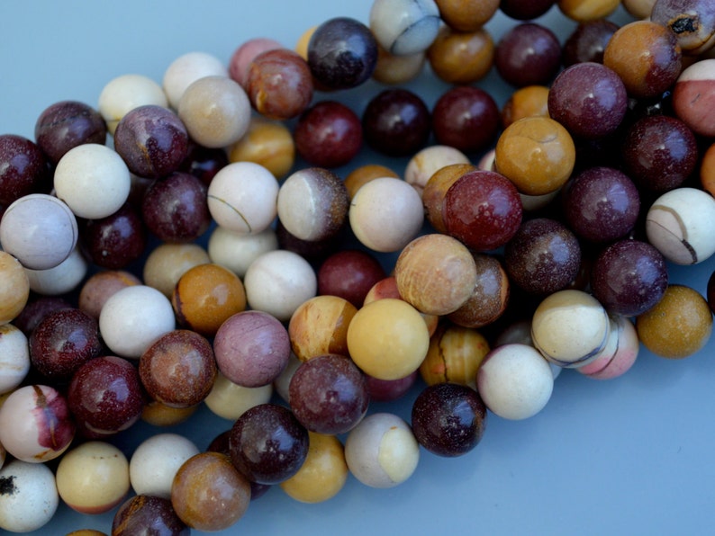 Natural Mookaite Gemstone Beads Round Shape Size 10mm 16 Approx 41pc #B35
