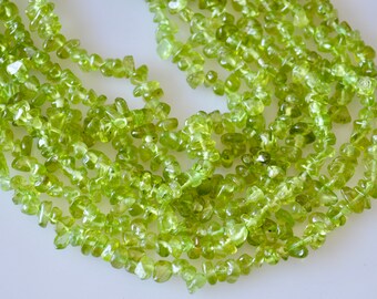 Peridot Gemstone Nugget Strand: Natural Olive Green, 16 Inch