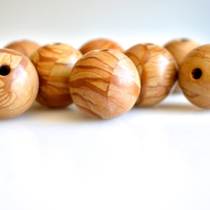 2pc Wooden Stone Camel Jasper Gemstone Natural Color Round Shape Big Size and Big Hole Beads 24-25mm Hole 4mm #L13
