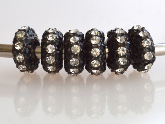 6 Pc Black Brass With White and Black Color Rhinestone - Etsy