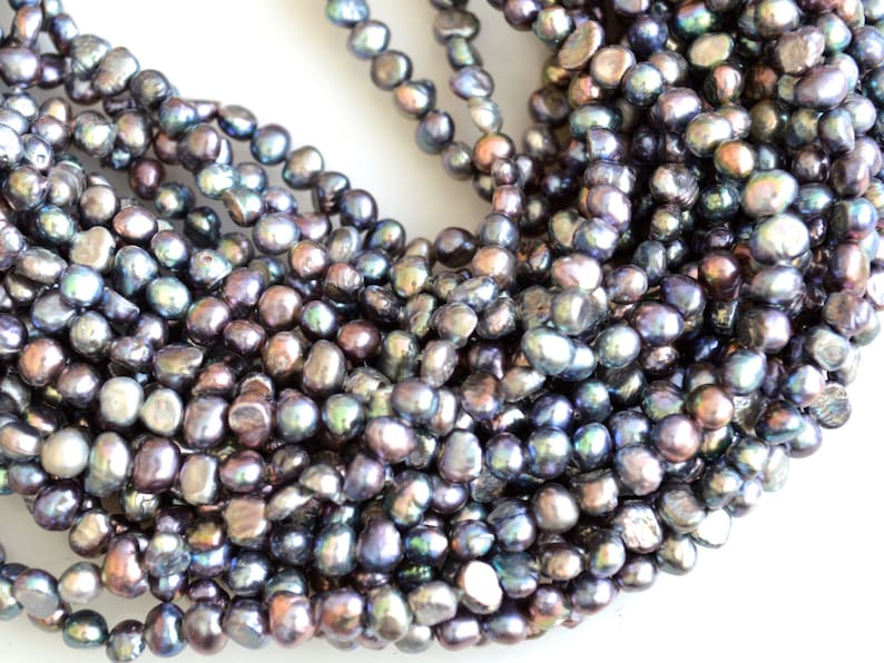 Freshwater Pearl Beads Small Potato/nugget Shape Metallic Color Size ...