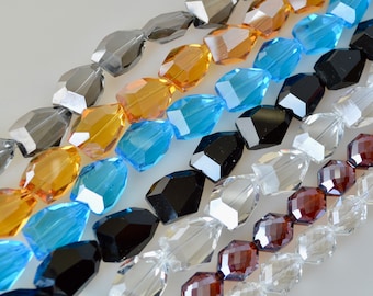 Chinese Crystal Faceted Nugget and Oval Shape Multiple Colors Size Approx. 25x18x12mm and 18x14x11mm