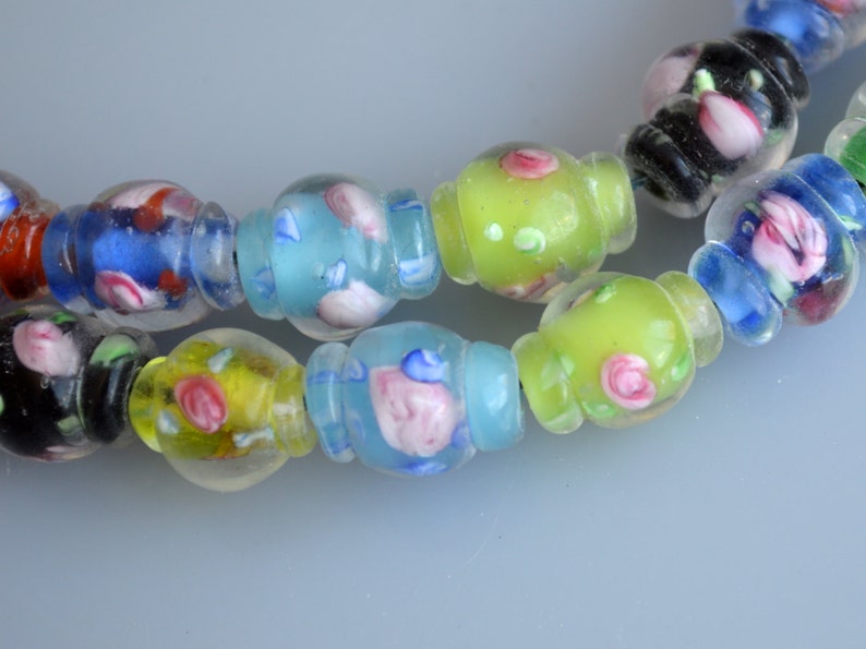 Lampwork Glass Beads Vase and Barrel Shape Size Approx.10x13mm Full Strand 10 image 5