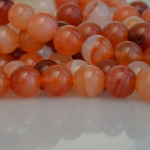 Natural Carnelian Gemstone Round Shape Natural Color Size 10.5mm 16&quot; Approx. 39pc #B33
