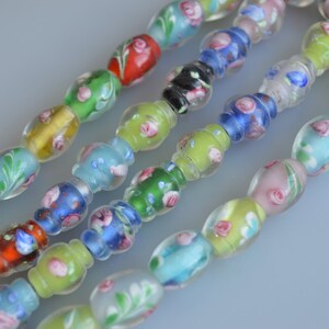 Lampwork Glass Beads Vase and Barrel Shape Size Approx.10x13mm Full Strand 10 image 4