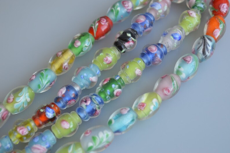 Lampwork Glass Beads Vase and Barrel Shape Size Approx.10x13mm Full Strand 10 image 4