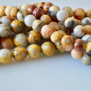 Agat Crazy Lace Gemstone Natural Color Okrągły kształt 8-9 mm i 10-11 mm 16 cali