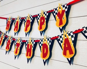 Race Car Birthday Banner: Racing Party Decorations