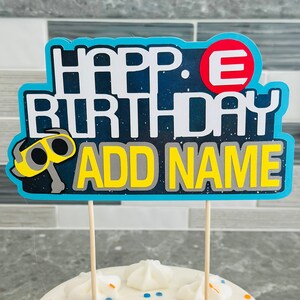 Personalized WallE Birthday Cake Topper & Cupcake Decorations