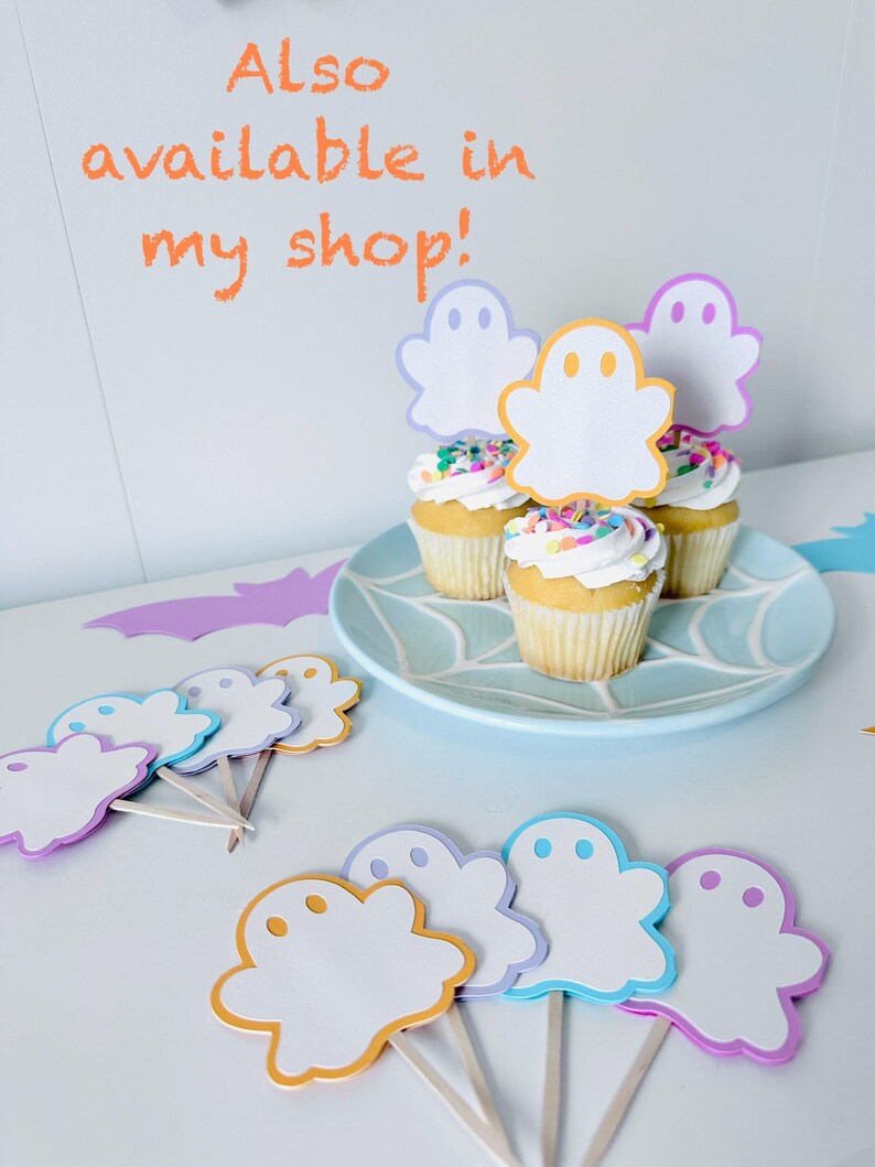 Pastel Ghost Banner: Spooky Halloween Cardstock Decor afbeelding 10