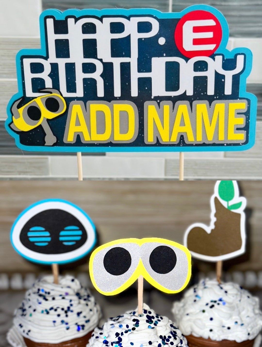 Walle Cake Topper Walle Theme Birthday Walle Party Decor Etsy