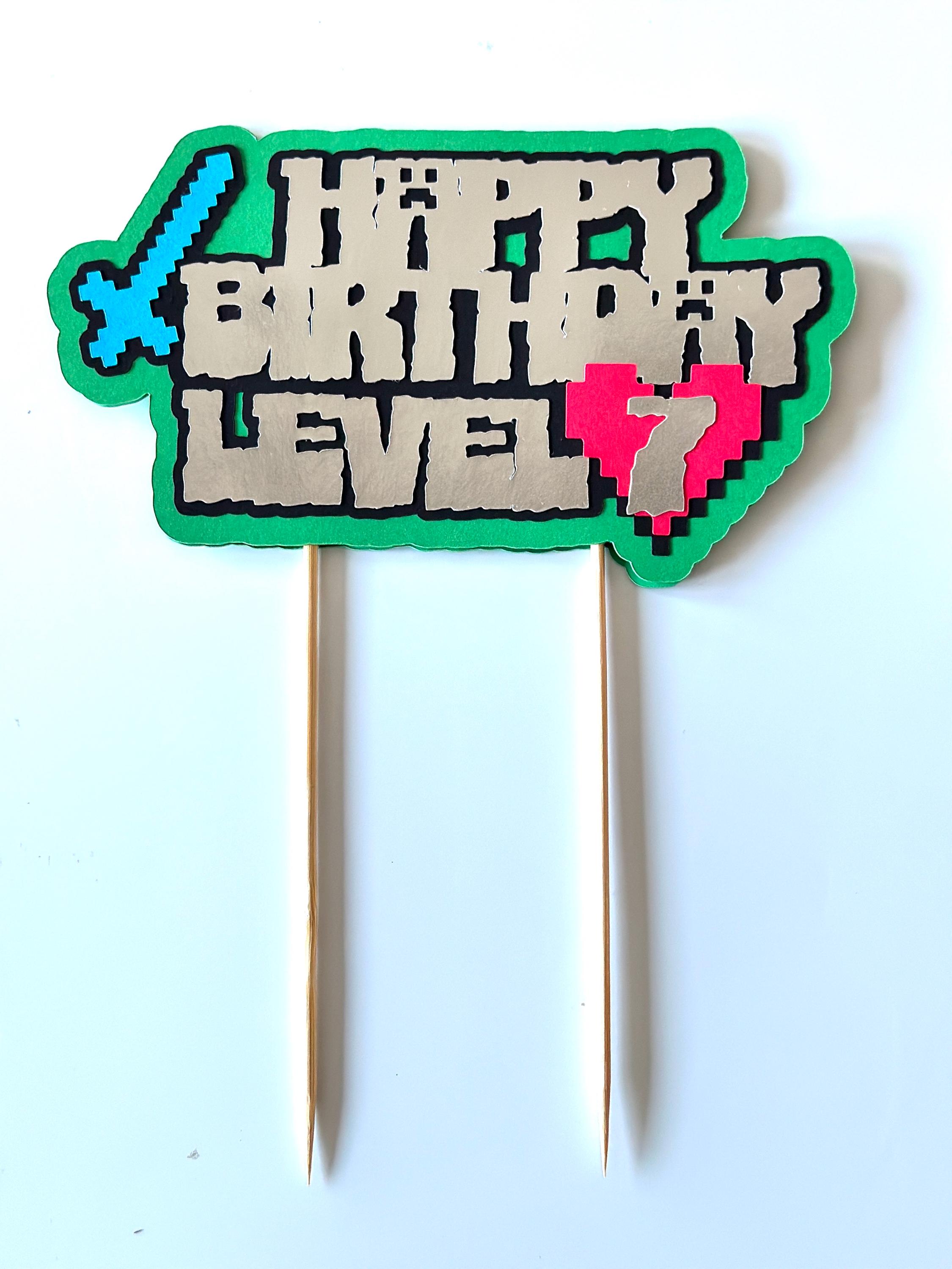 Minecraft Health Heart Cupcake Toppers