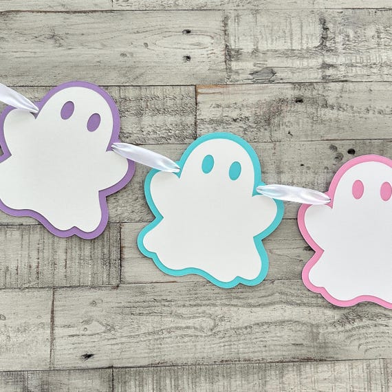 Pastel Ghost Banner: Spooky Halloween Cardstock Decor