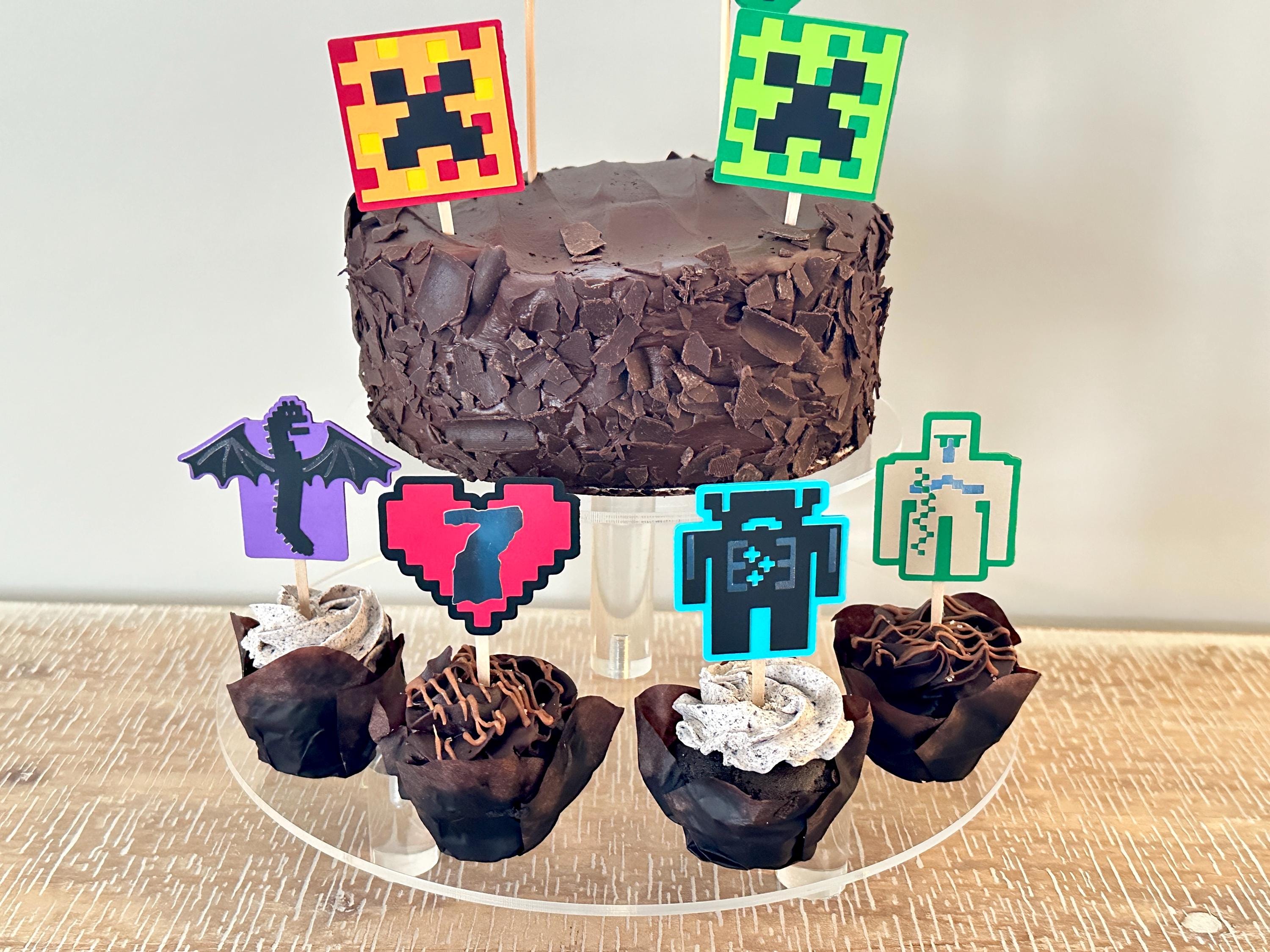 Minecraft Health Heart Cupcake Toppers