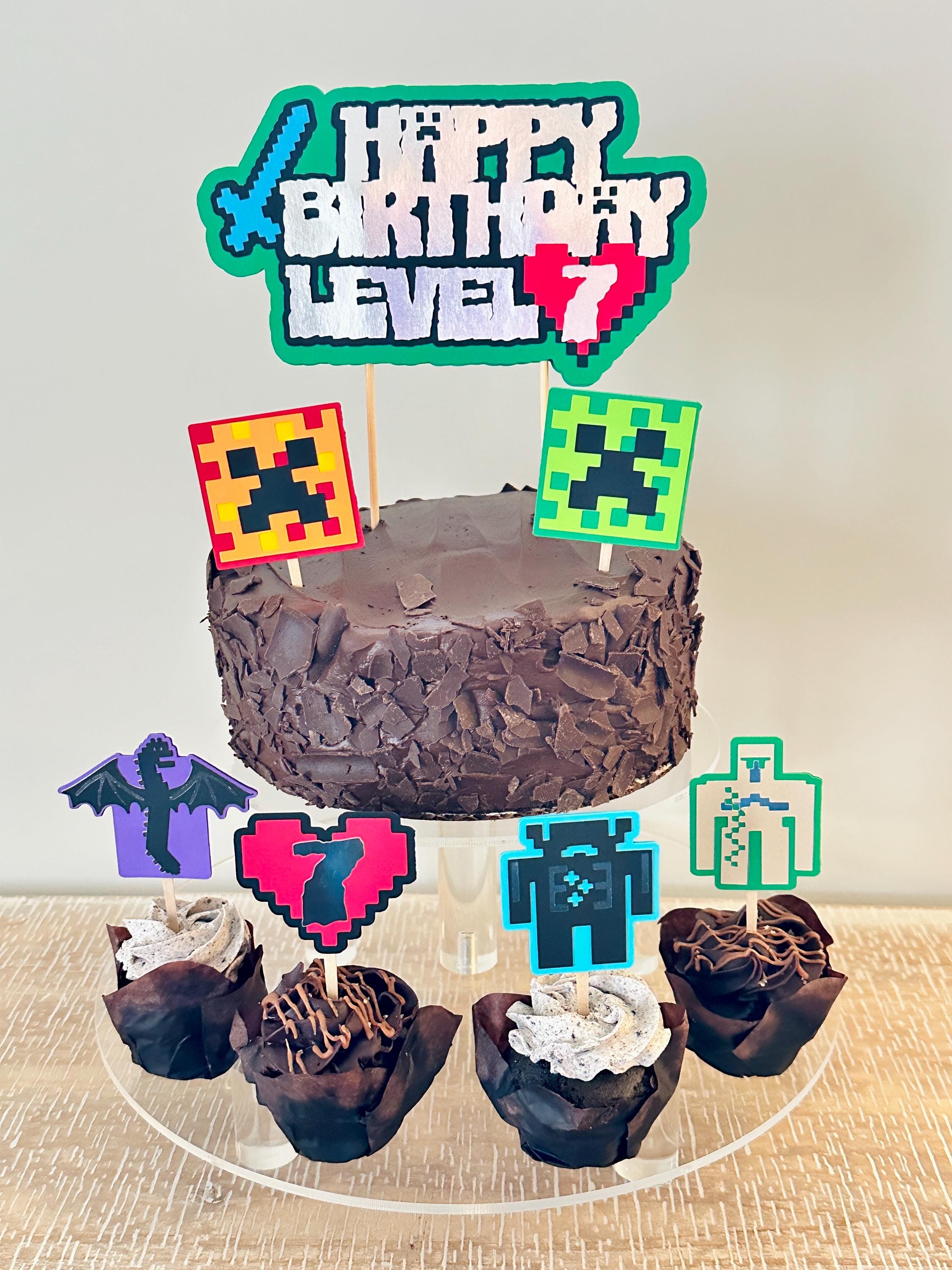 Minecraft Health Heart Cupcake Toppers