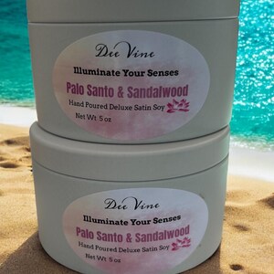 NEW LOOK:   Palo Santo & Sandalwood- 5oz Tin