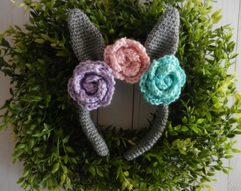 Crochet Bunny Headband, Rabbit Headband, Bunny Ear Headband, Crochet Headband, Little Girl Headband, Hair accessories, Easter Bunny Headband
