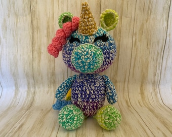 Crocheted Unicorn Amigurumi, Crochet Unicorn Doll, Unicorn Amigurumi, Crochet Plush, Custom Crochet Unicorn, Nursery Toy