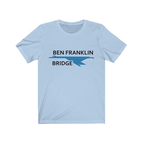 Ben Franklin Bridge Philly PA Jersey Sign Short Sleeve Tee