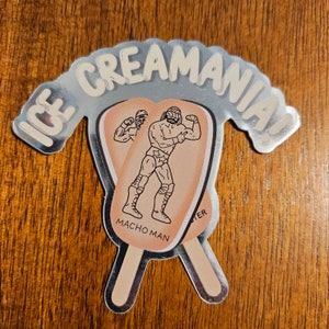 Ice Creamania WWF WWE Wrestling Mirror Sticker Crossover TV Show 90s