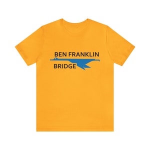 Ben Franklin Bridge Philly PA Jersey Sign Short Sleeve Tee