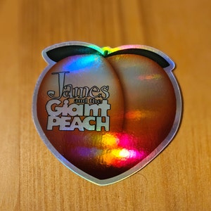 James and the Giant Peach Emoji Holographic Sticker Anime movie Tim Burton Dahl Disney 90s