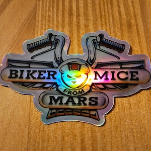 Biker Mice From Mars Logo Holographic Sticker
