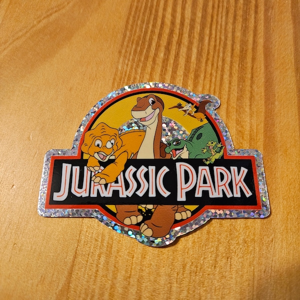 Land Before Time x Jurassic Park Dinosaur Glitter Sticker