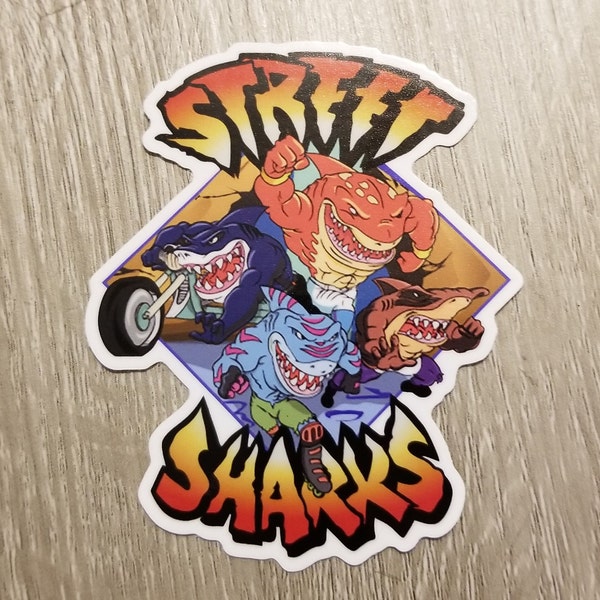 Street Sharks Cartoon 90s Vinyl Glossy Sticker