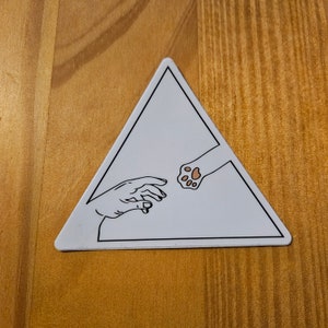 Création d'Adam Dog Cat Paw Parent Crossover Triangle vinyle autocollant brillant