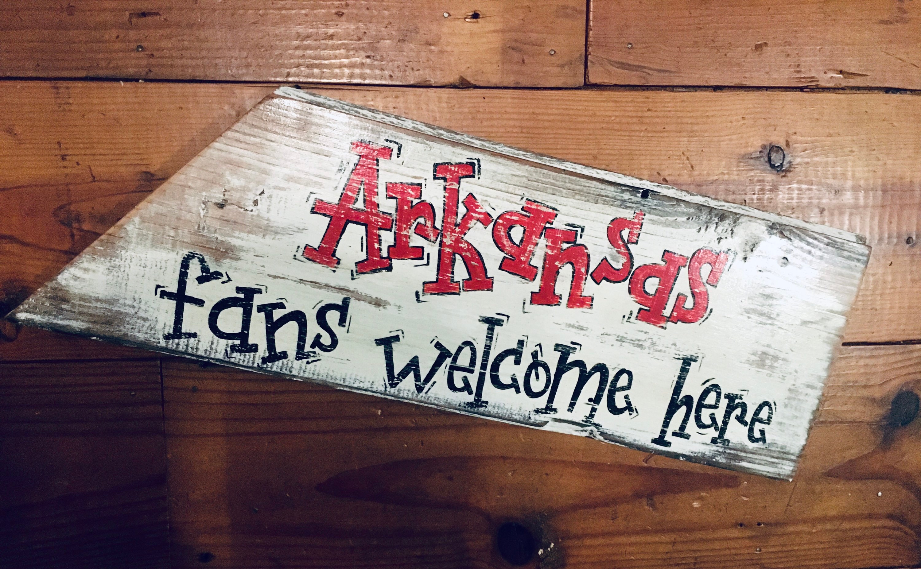 Arkansas Razorbacks Welcome Sign, Distressed Wood Football Decor - Etsy