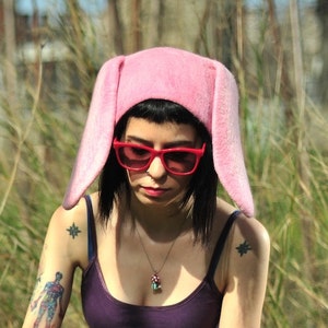 Easter Bunny Hat, Pink Bunny Hat, Easter outfits, Easter gift ideas, Rabbit hat, Rabbit costume, Bunny ears hat, Animal hat, nature inspired