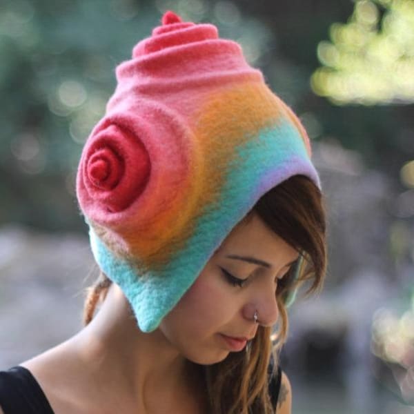 Unique felt headwear, Stylish handmade Headgear, Customizable colorful hat design, Creative gift ideas for her him, Festive holiday presents