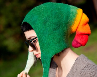 Unique handmade felt hats - Green