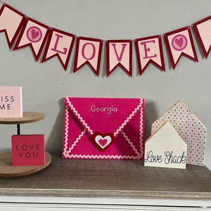 OVERSIZED Valentine's Day PERSONALIZED Felt envelopes for Kids or Loved Ones for Love Notes and Mail 9x12