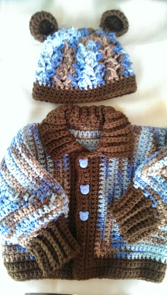 Items similar to Baby Blue Bear Camo Sweater for Boys with ...