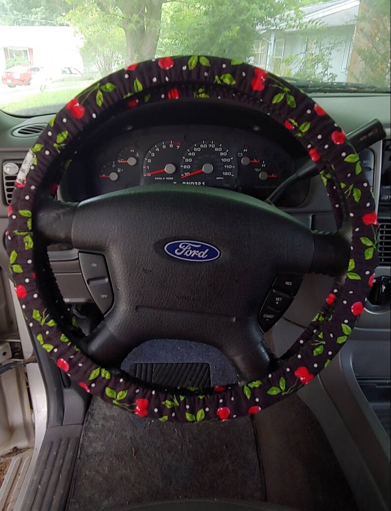 Red Cherries Car Accessories Steering Wheel Cover Seat Etsy